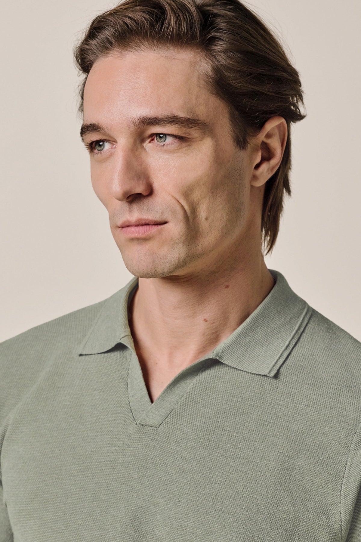 Groene Luxury Basic open collar polo