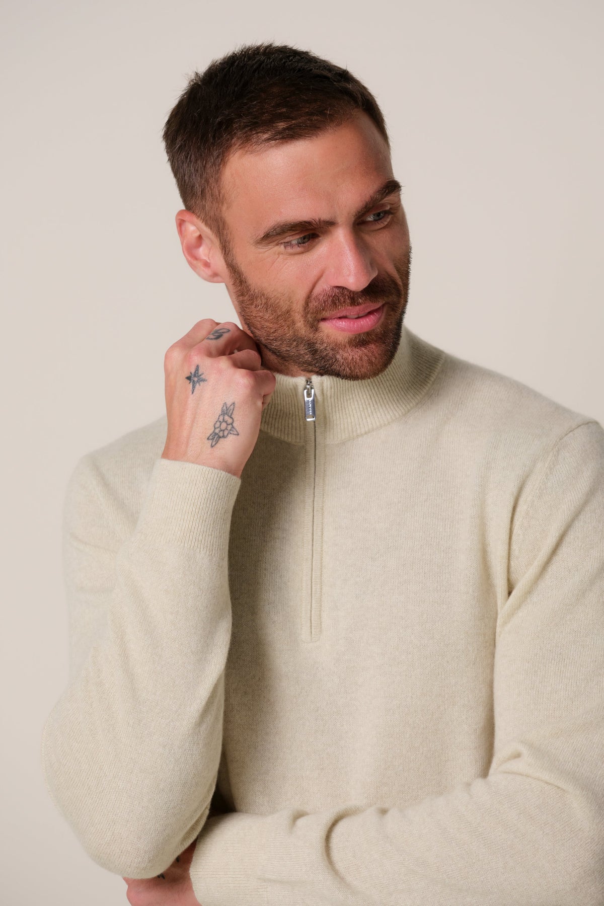 Zand cashmere half zip