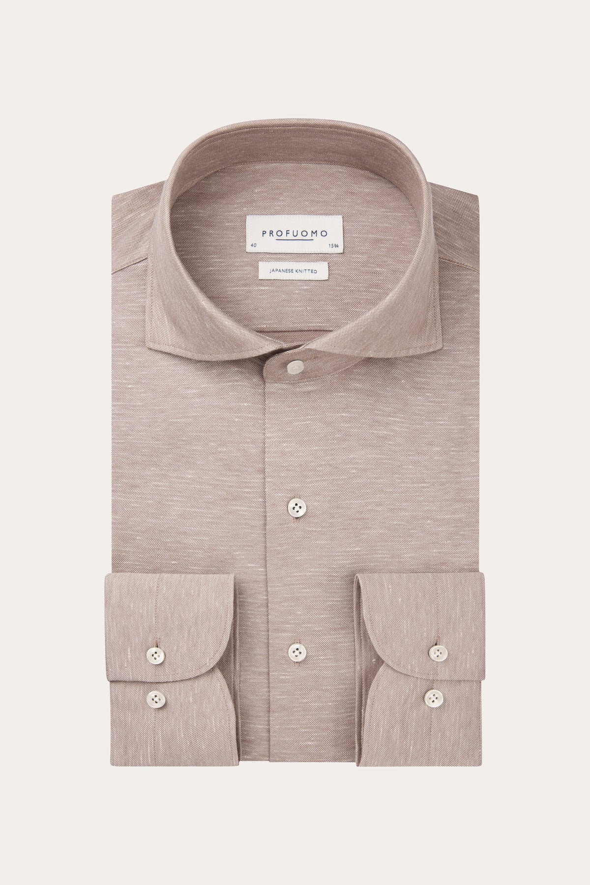 Donkerroze Japanese knitted overhemd