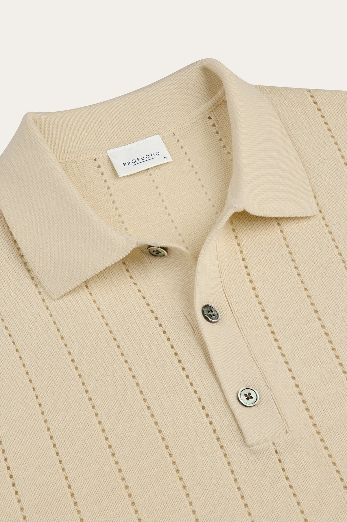 Off-white katoen rib polo