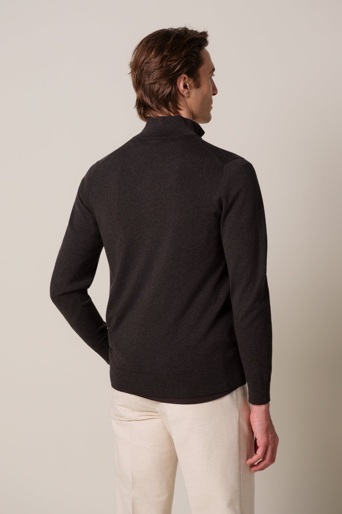 Donkerbruine Luxury Basic half zip