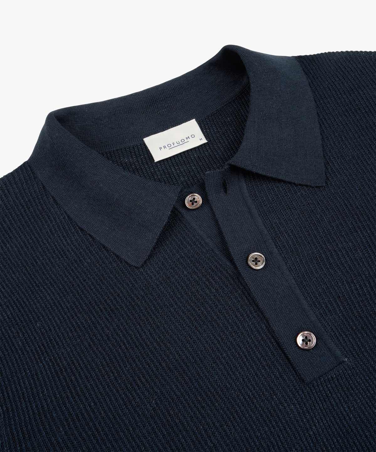 Navy linnen-katoen polo