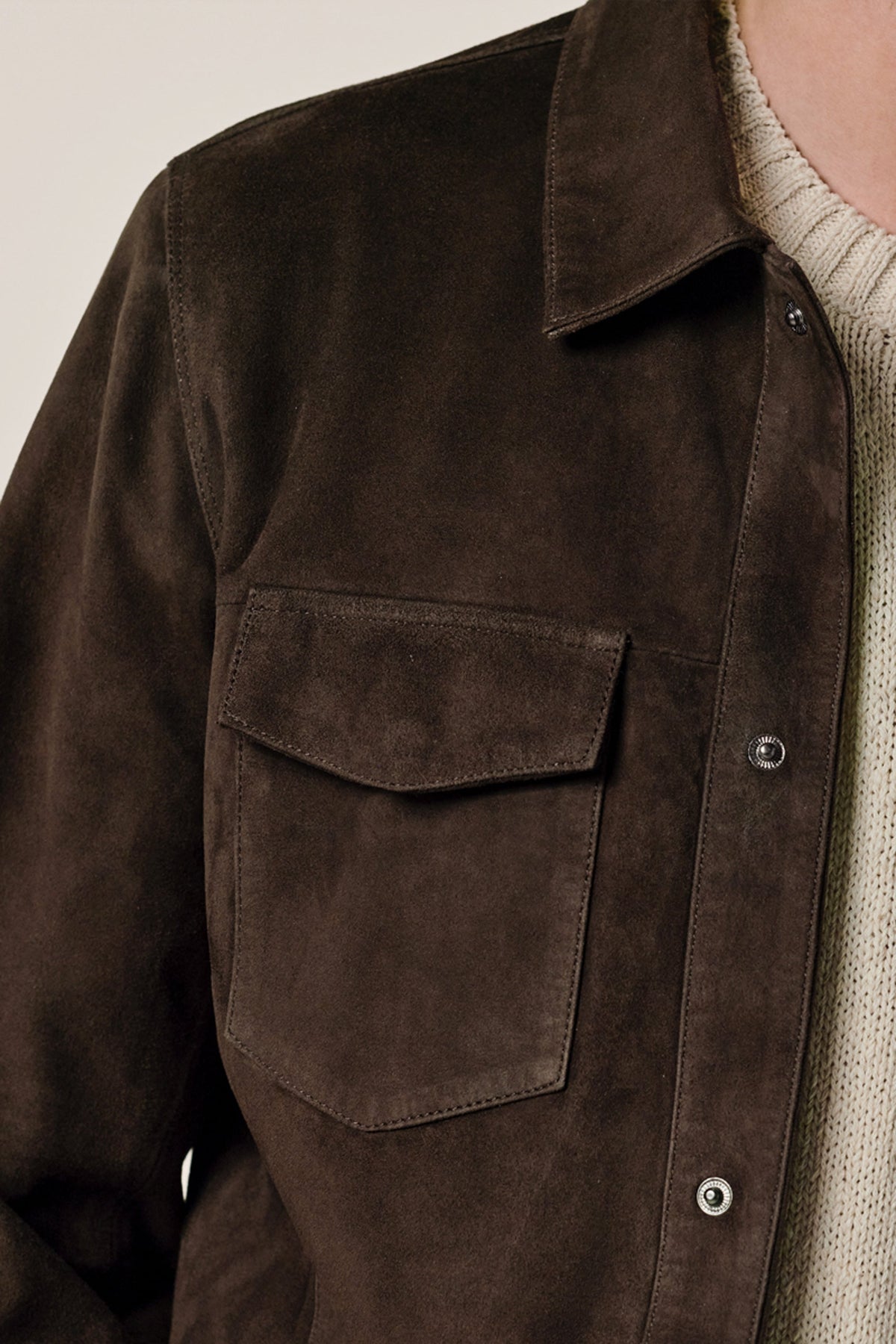 Donkerbruin suede overshirt