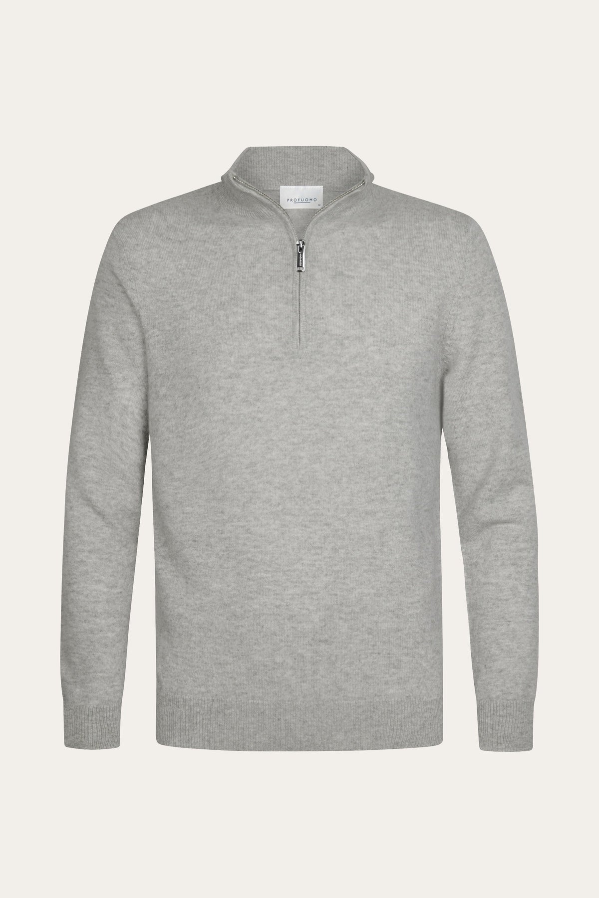 Grijze cashmere half zip