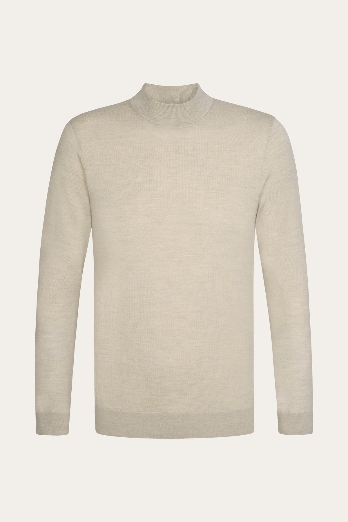 Beige merino mockneck