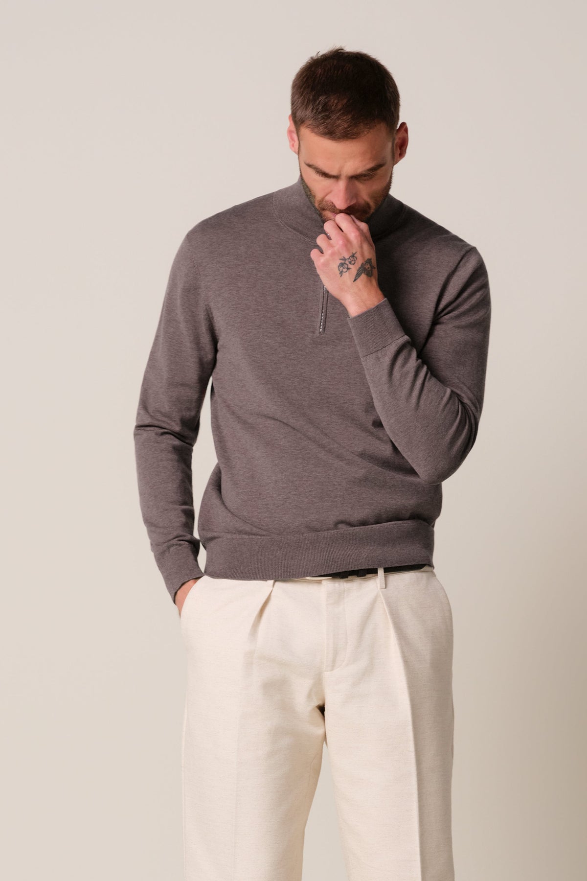 Aubergine Luxury Basic half zip
