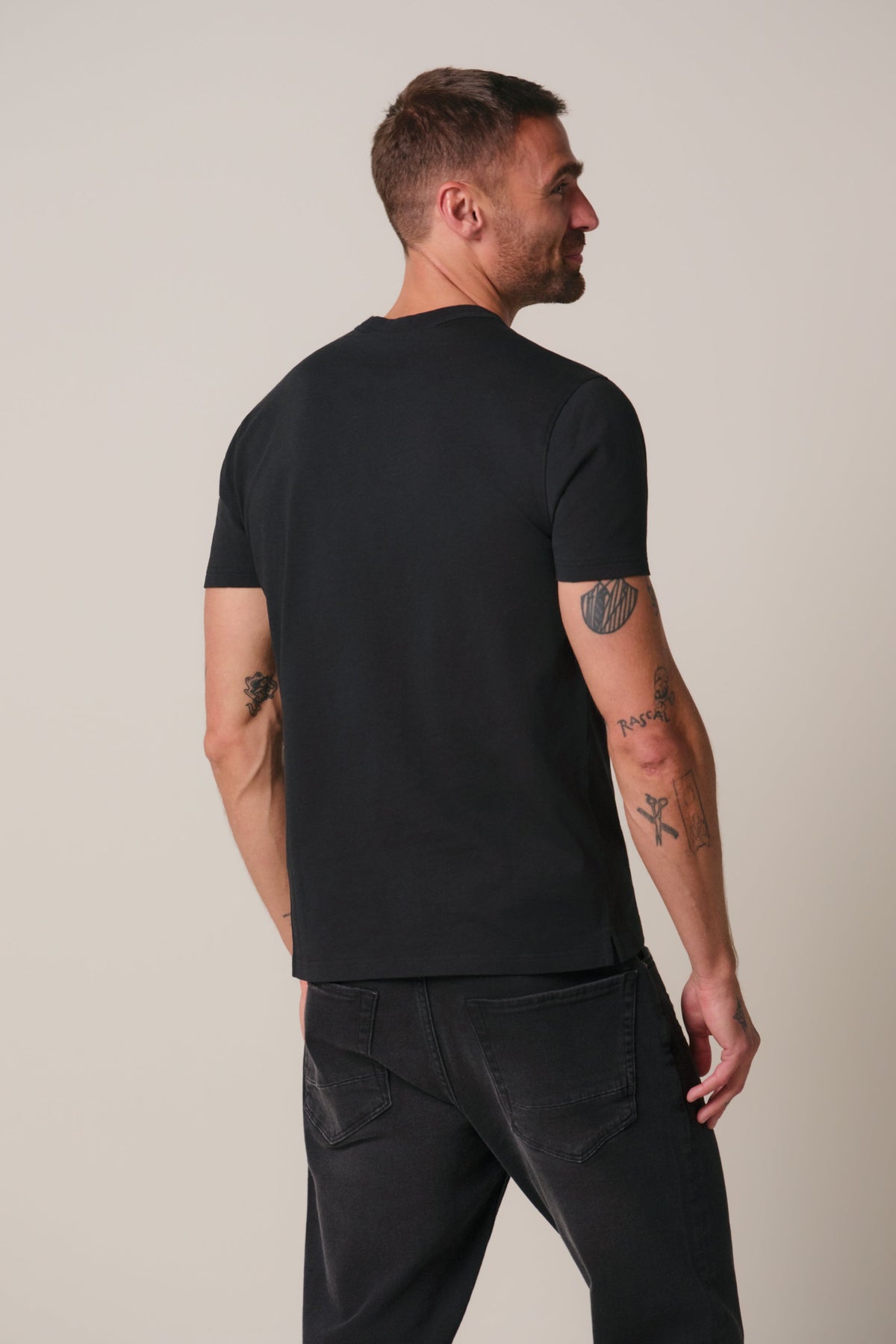 Zwart basic jersey T-shirt