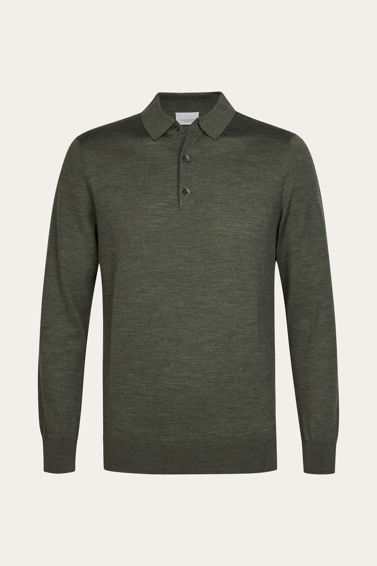 Donkergroene merino polo