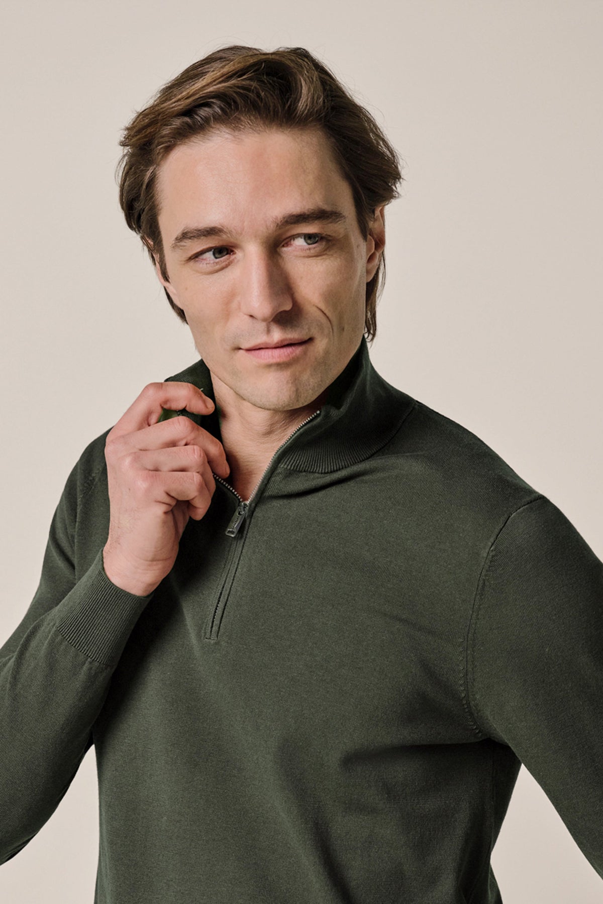 Groene Luxury Basic half zip