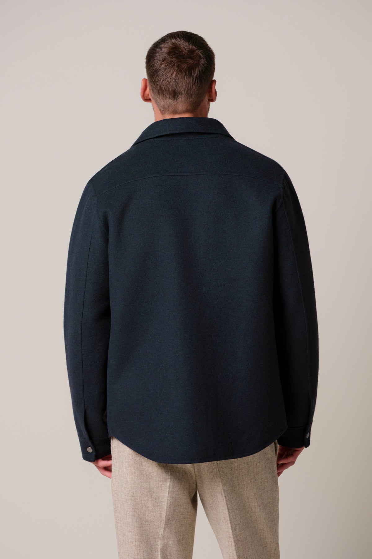 Navy press button overshirt