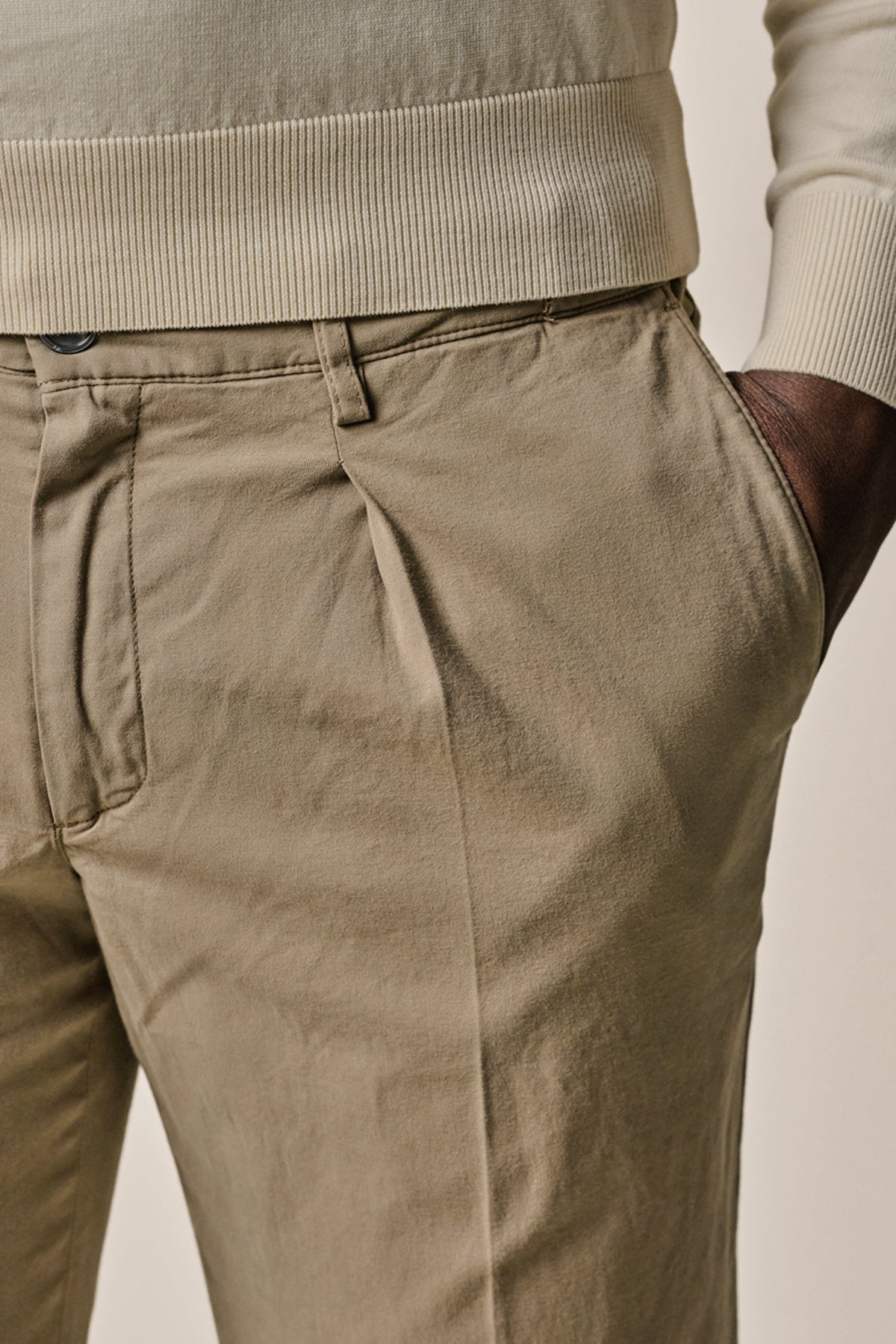 Beige stretch chino