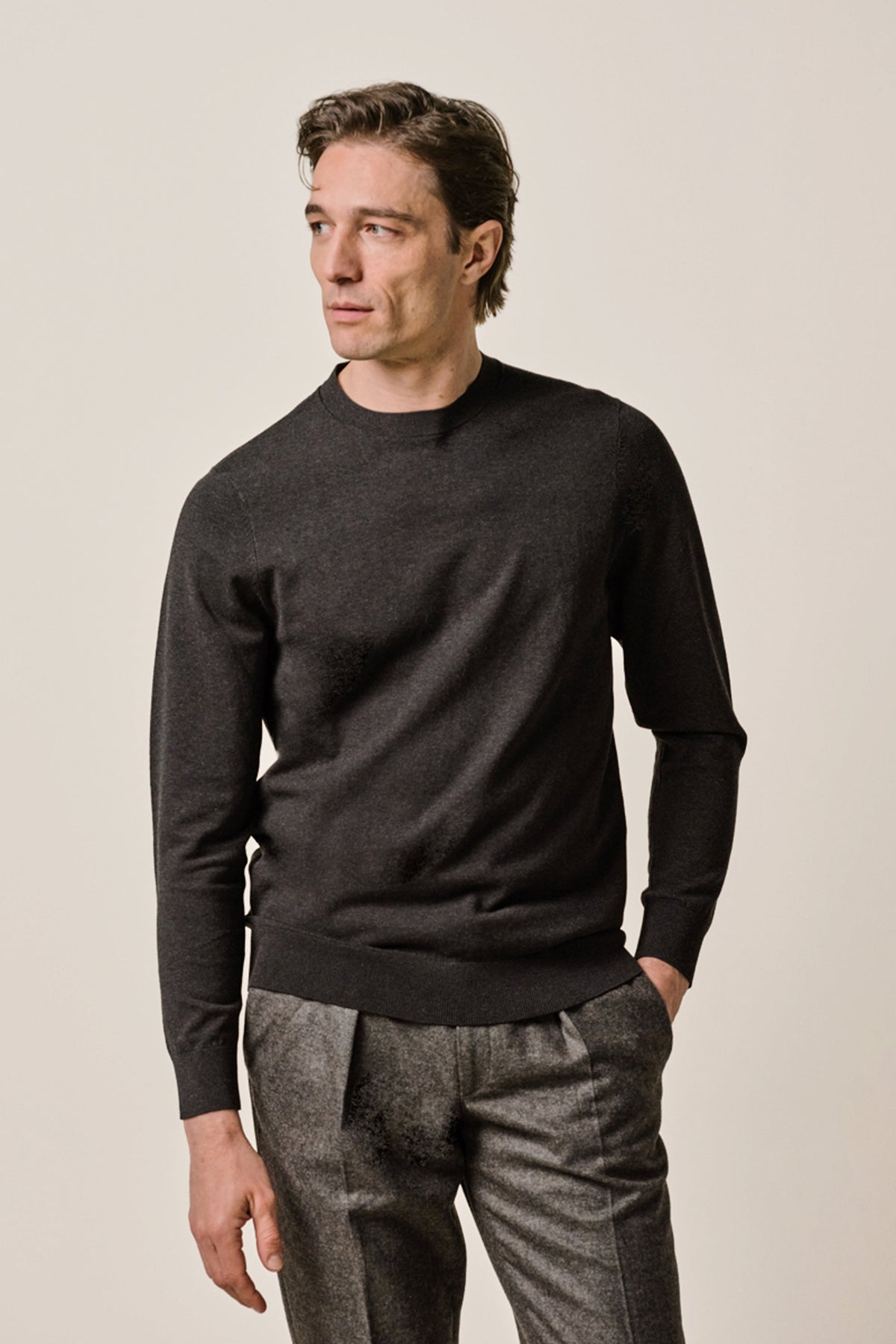 Bruine Luxury Basic crewneck