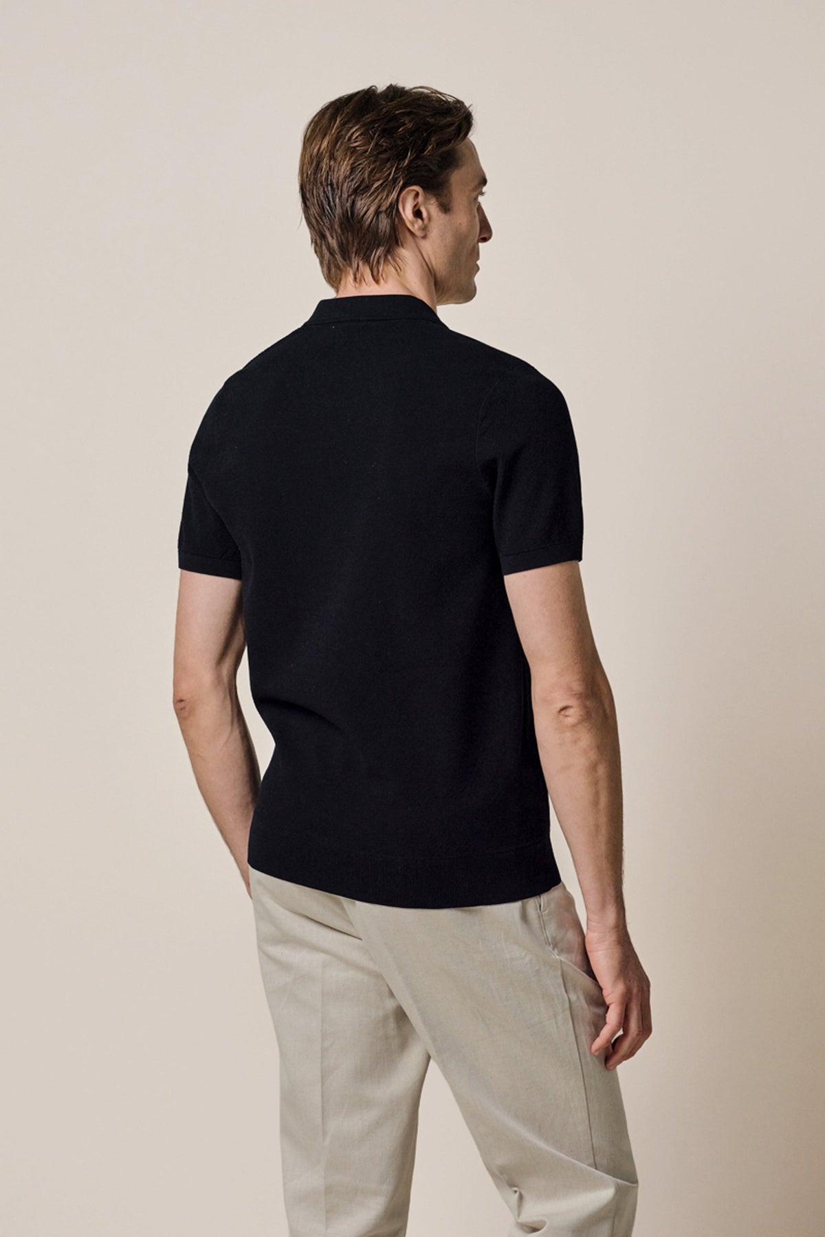 Navy Luxury Basic open kraag polo