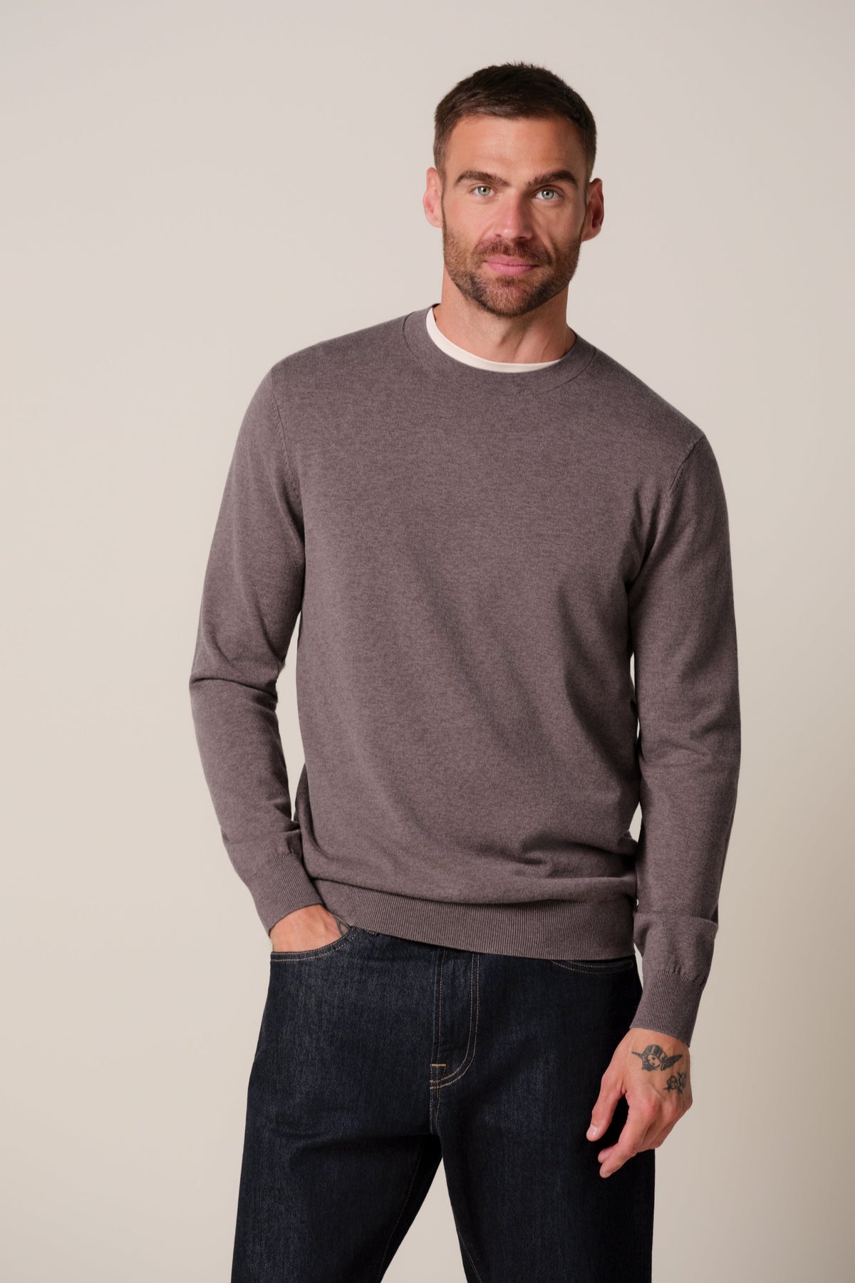 Aubergine Luxury Basic crewneck