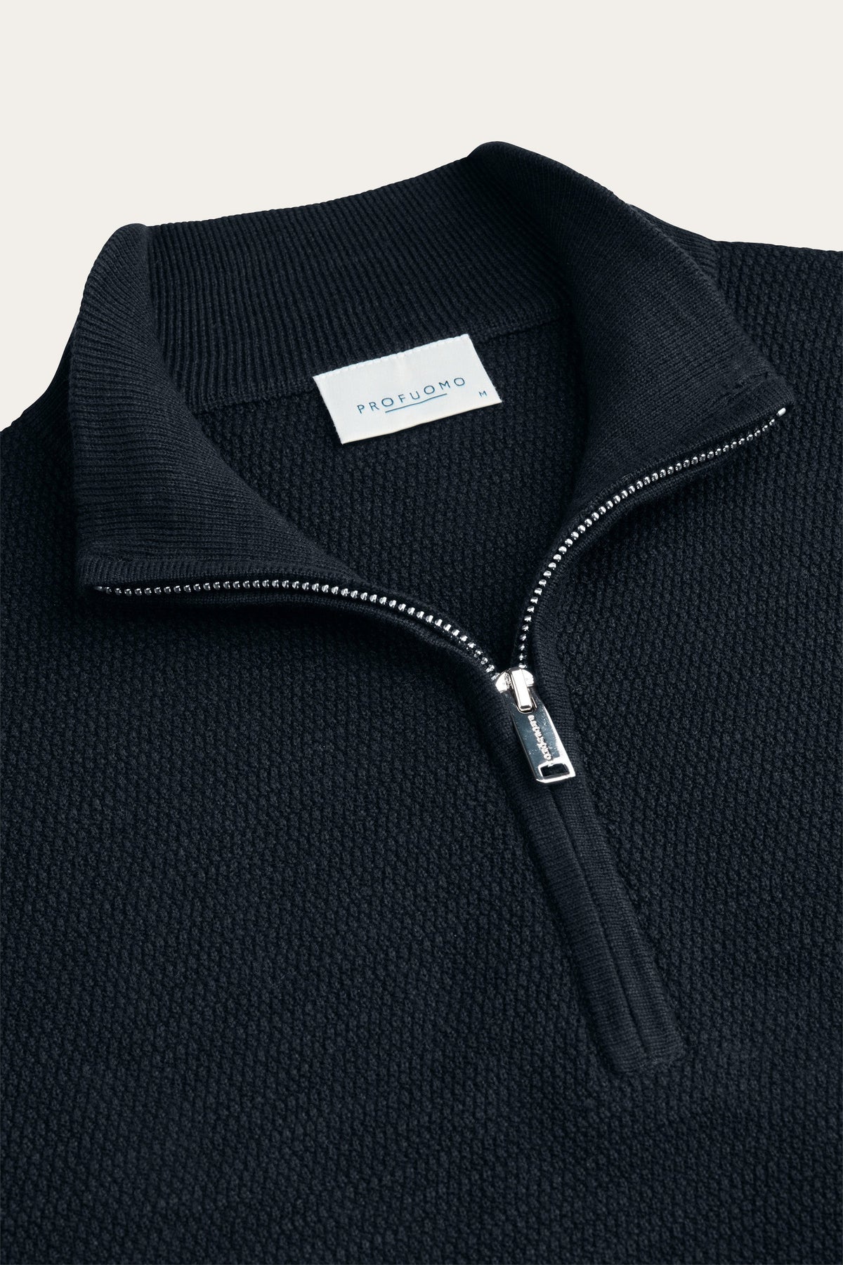 Navy structuur half zip