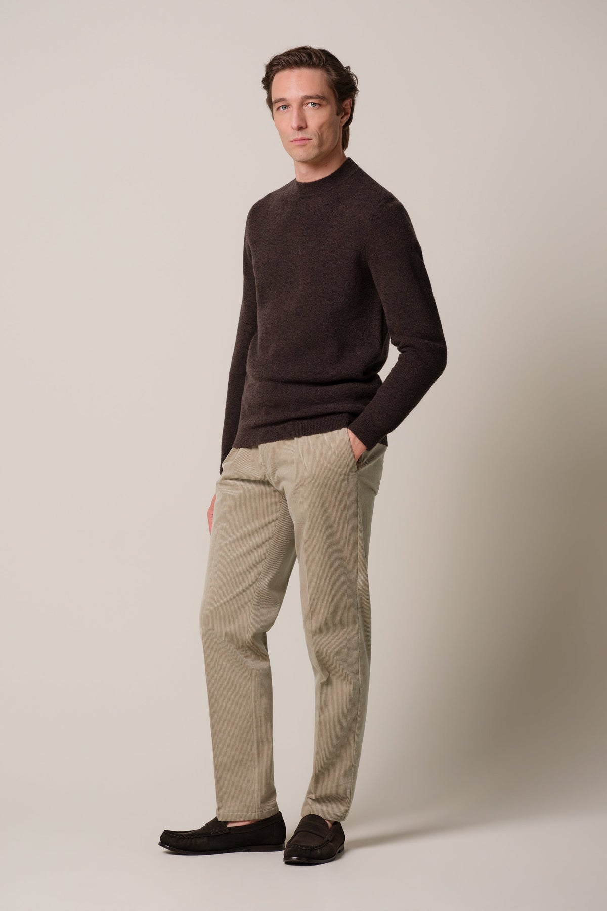 Beige corduroy chino