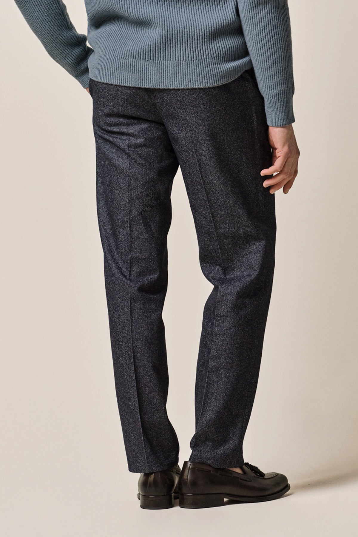 Navy katoen wol chino
