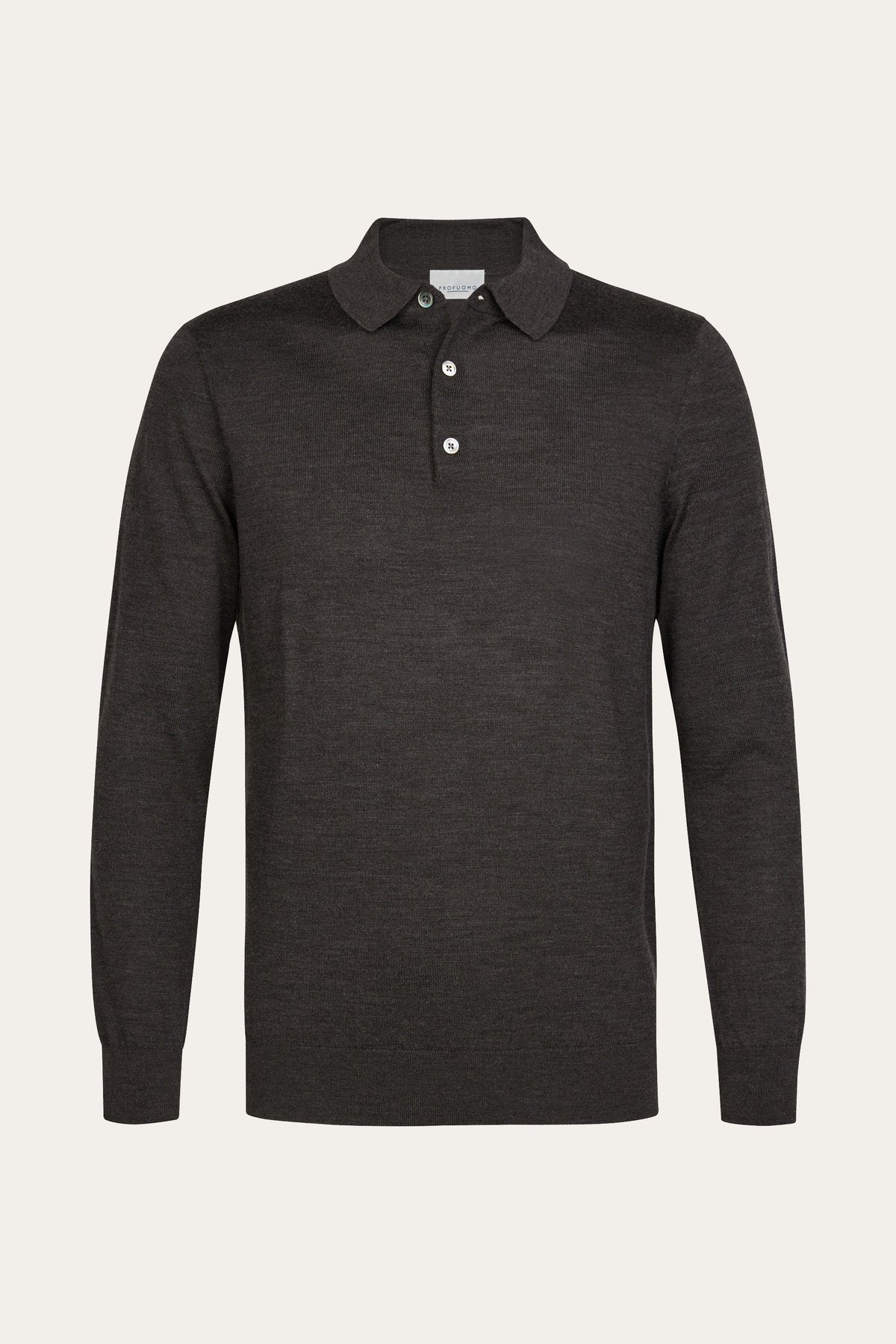 Donkerbruine merino polo