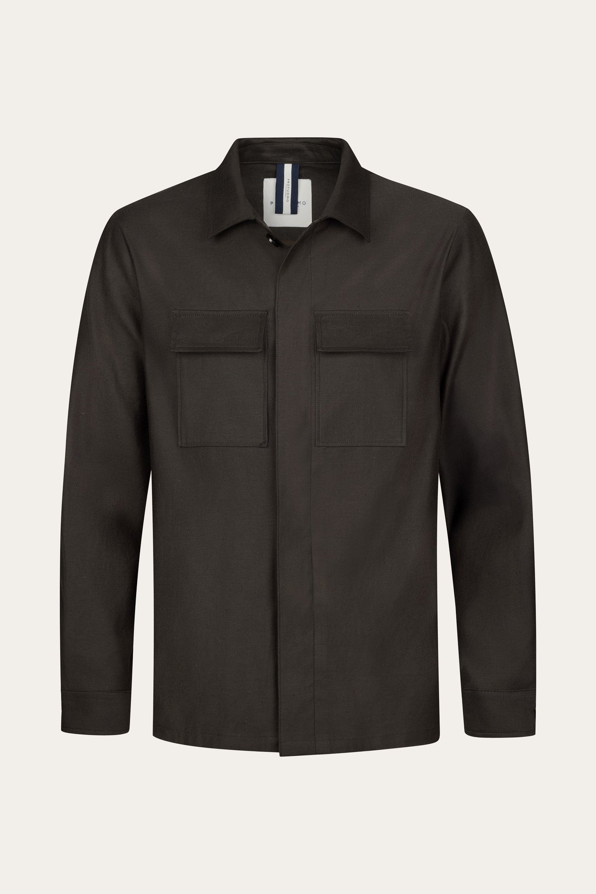 Donkerbruine linnen katoen overshirt