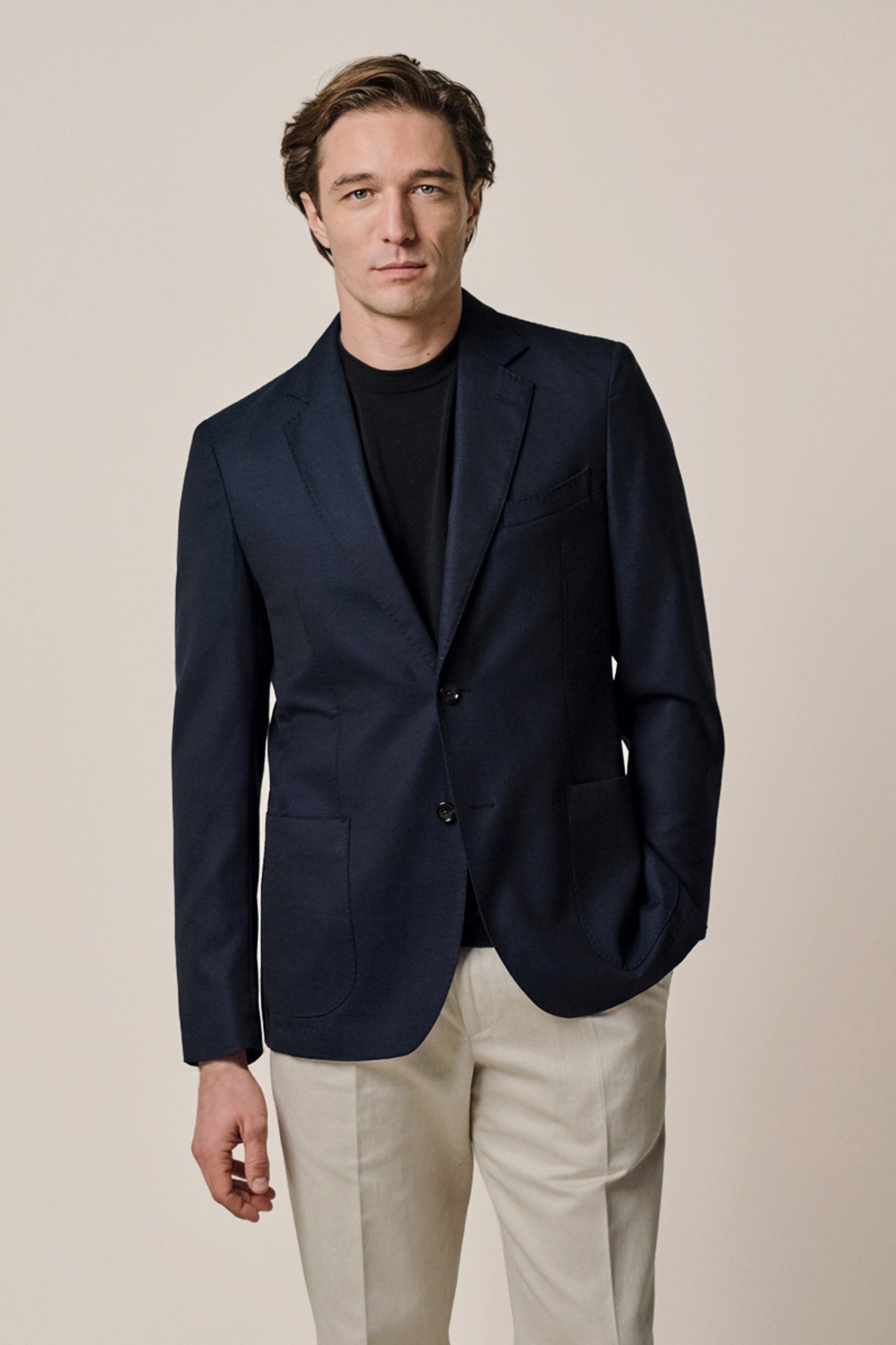 Navy hopsack colbert
