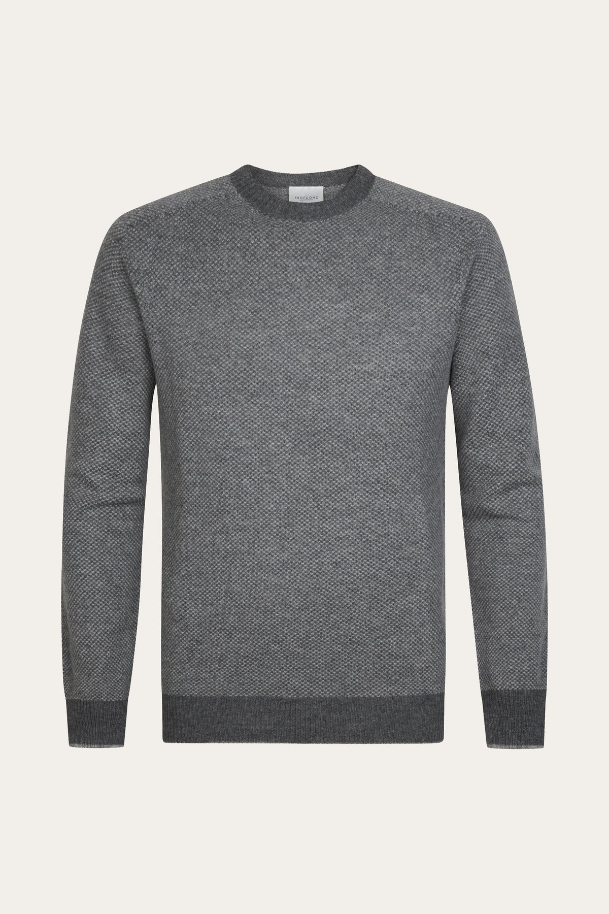 Grijze wollen cashmere crewneck