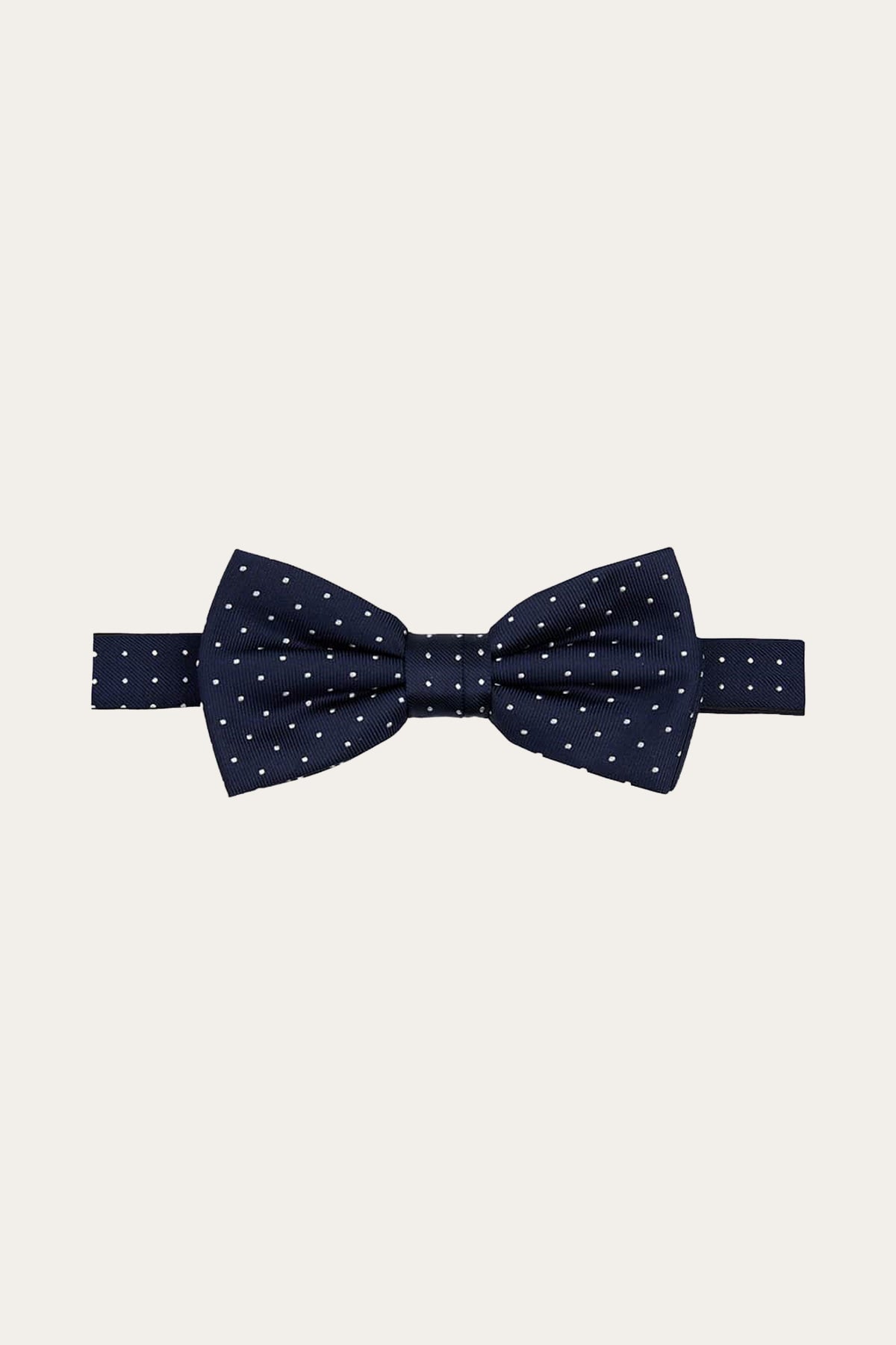 Navy dot zijden strik