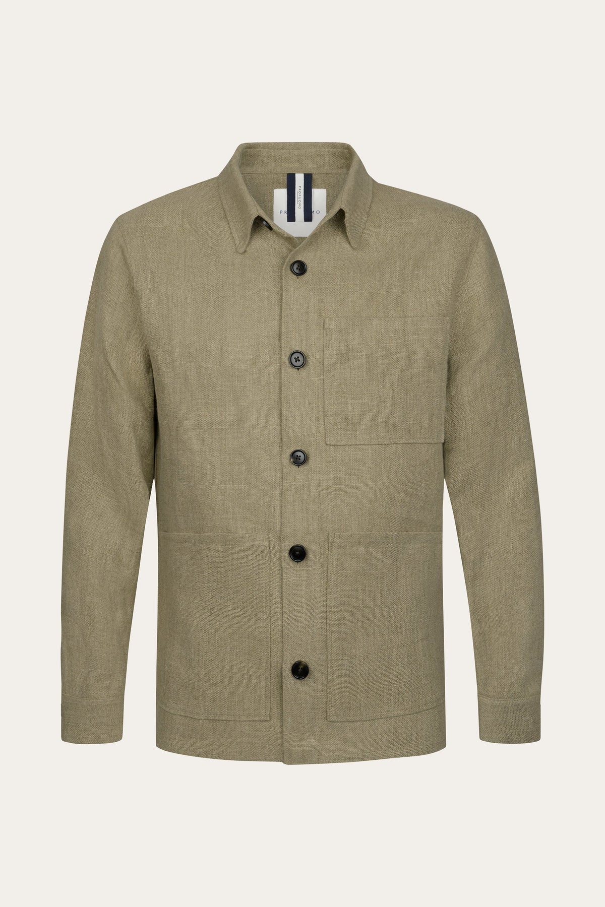 Donkerbeige linnen overshirt