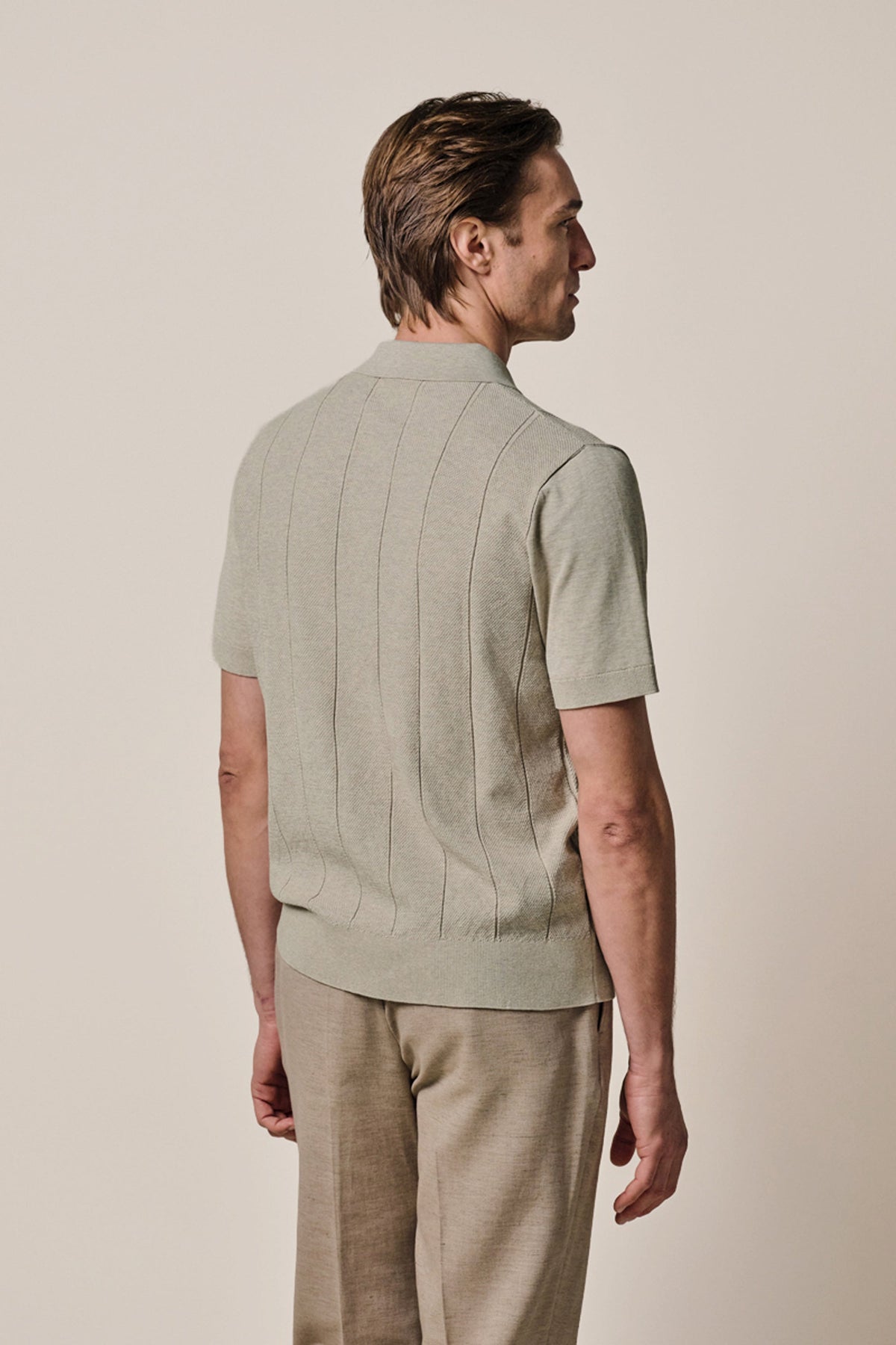 Beige Aero Ease gestreepte polo