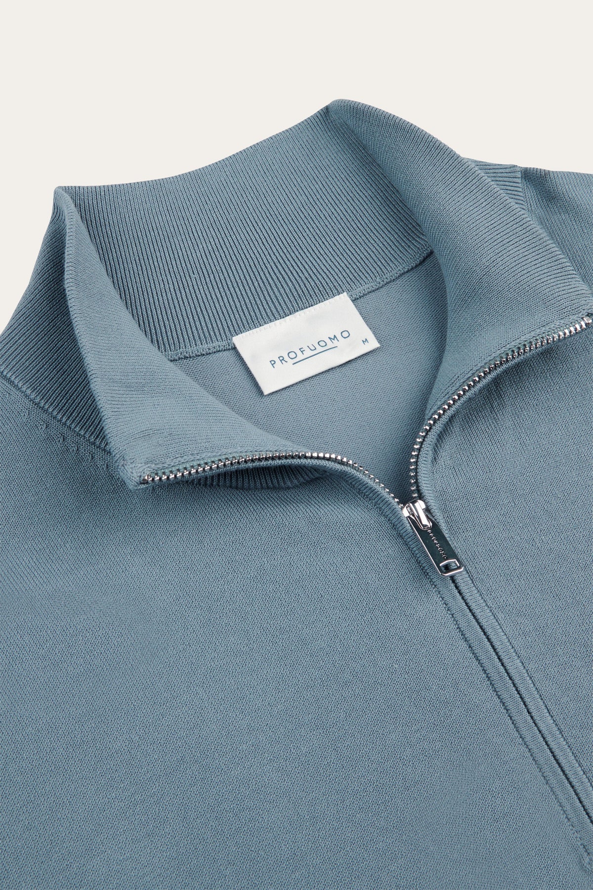 Grijsblauwe Luxury Basic half zip