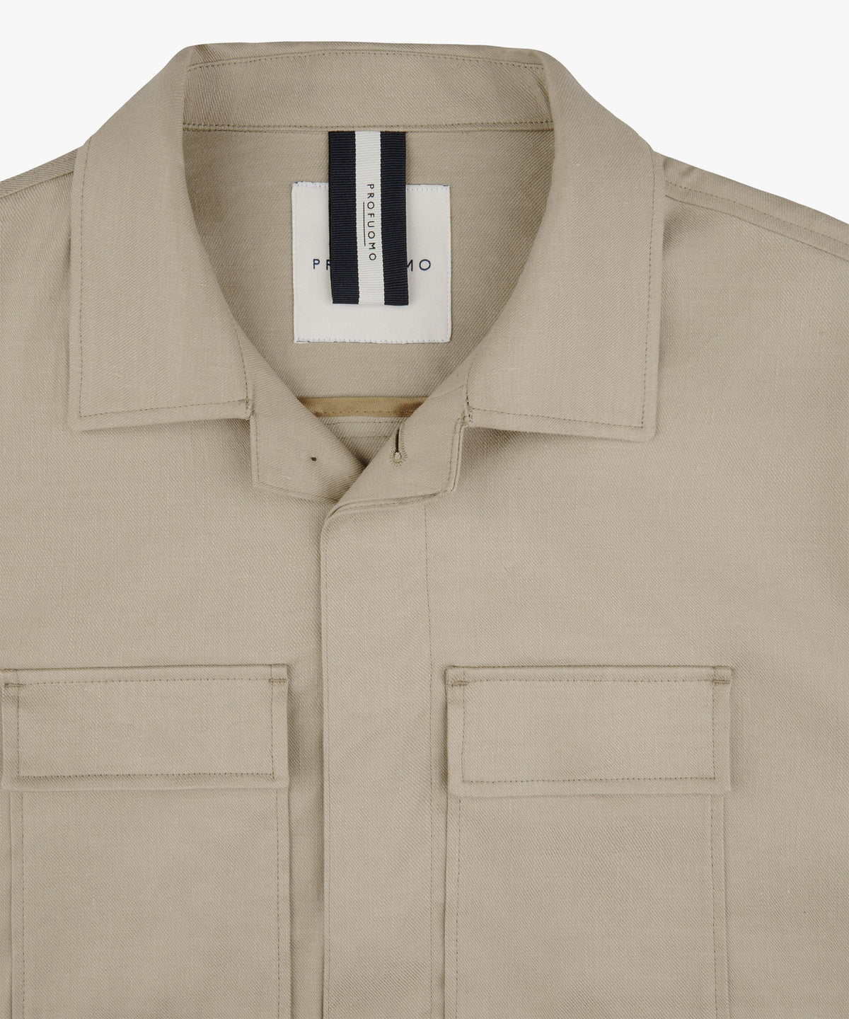Beige linnen-katoen overshirt