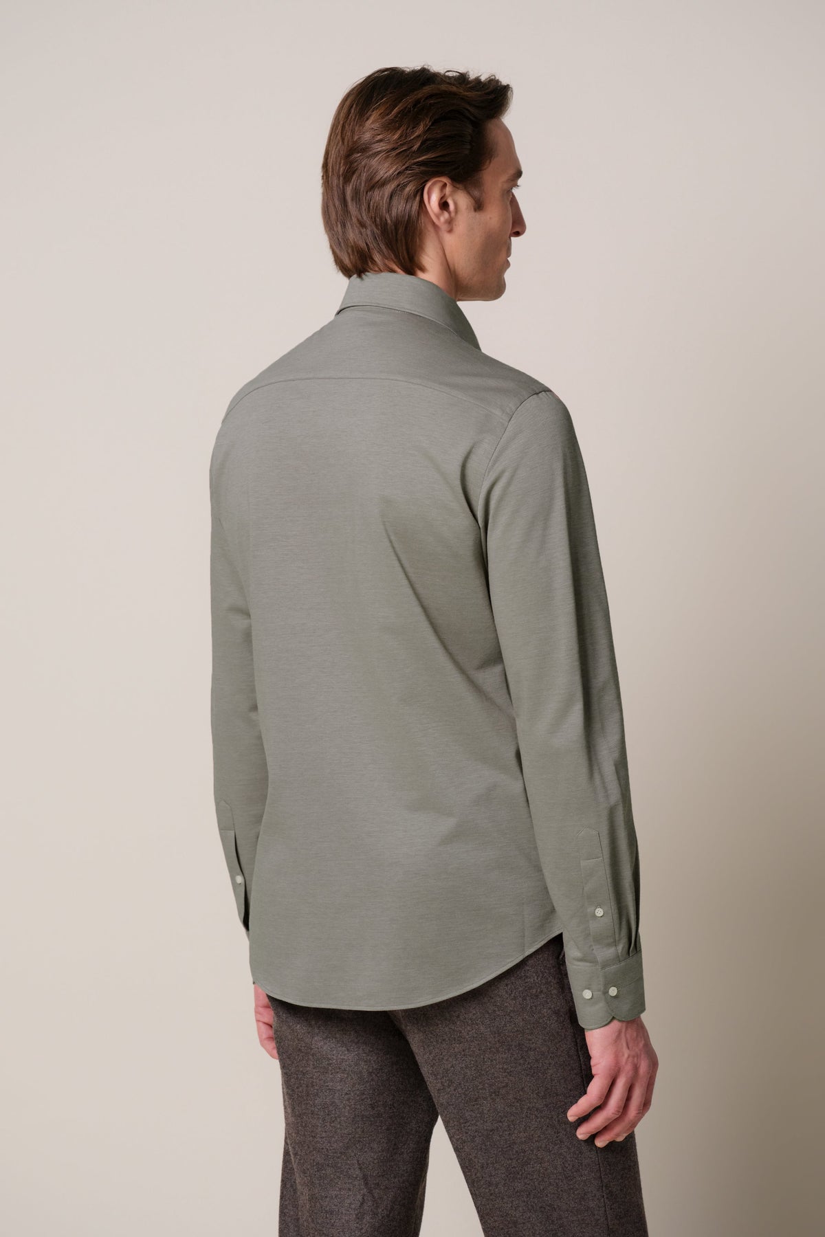Bruin Japanese knitted overhemd