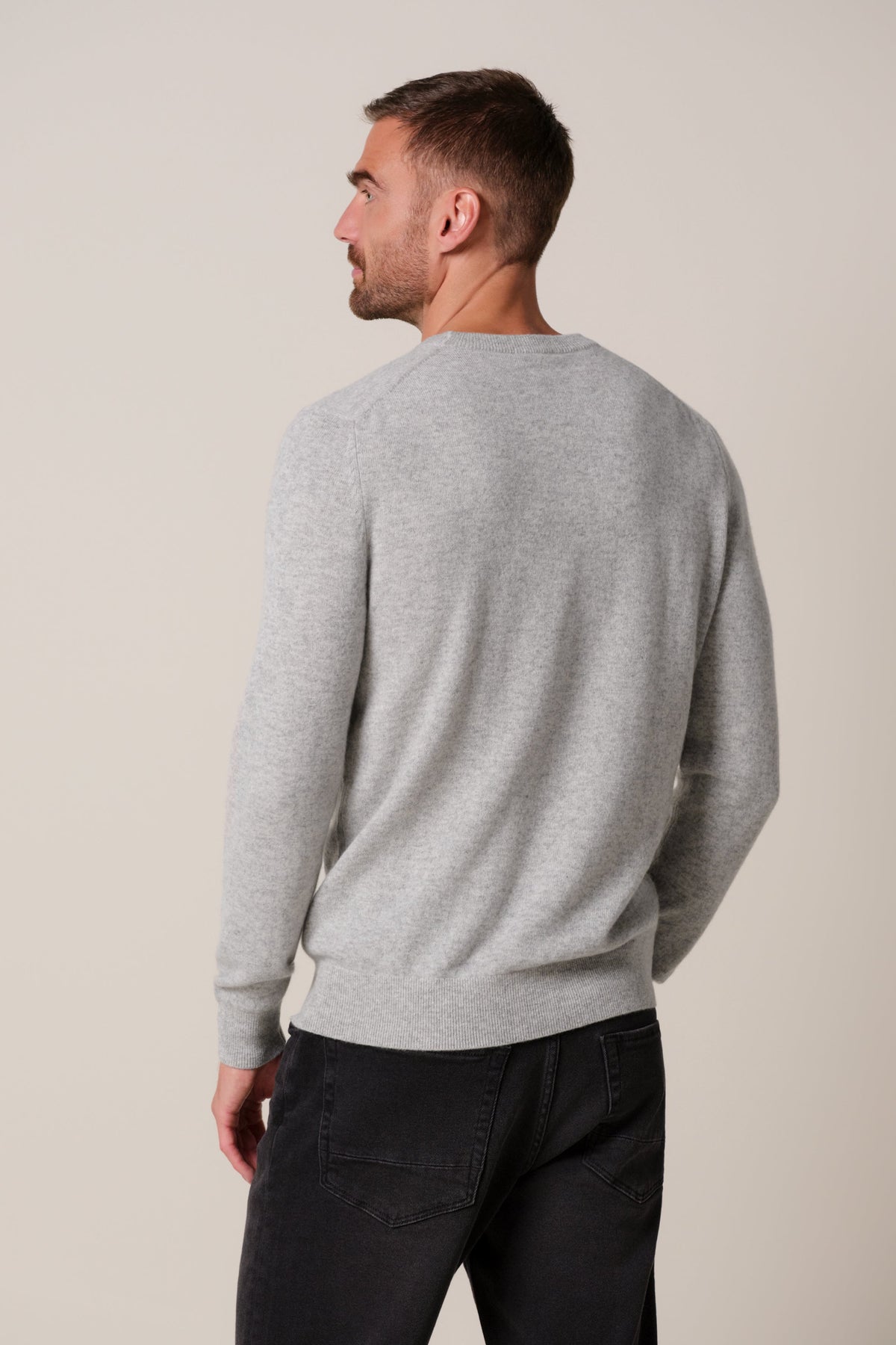 Grijze cashmere crewneck