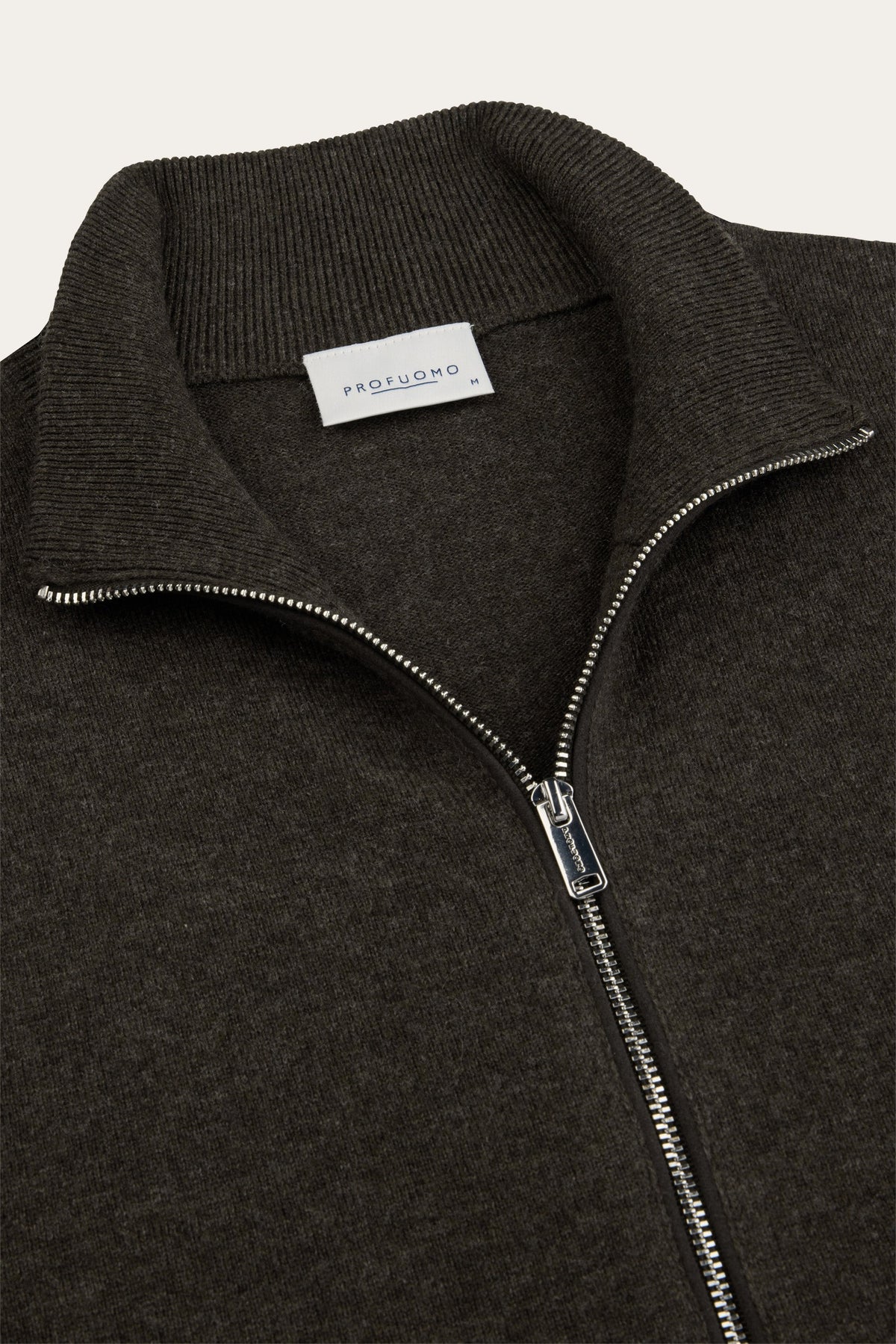Bruine wol blend full zip cardigan