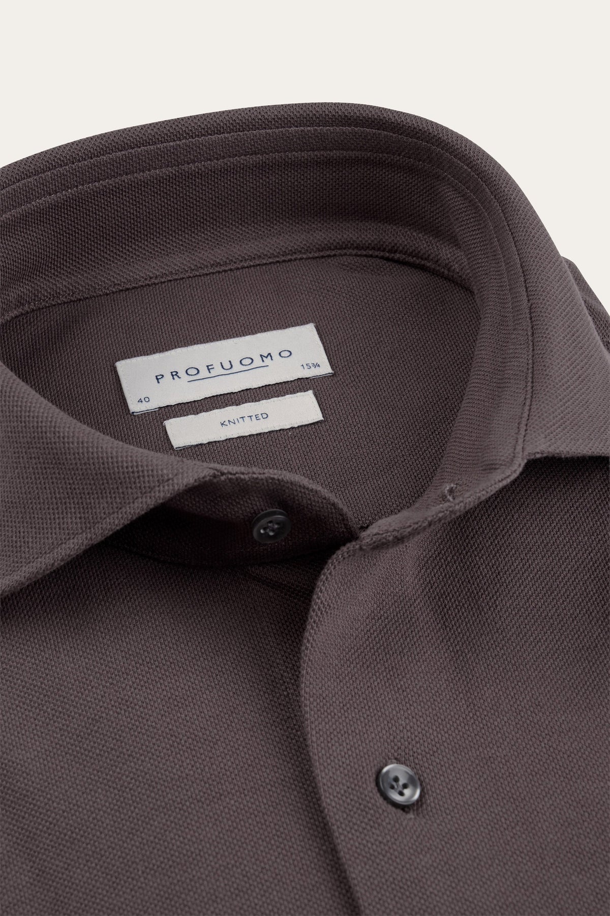 Aubergine knitted overhemd