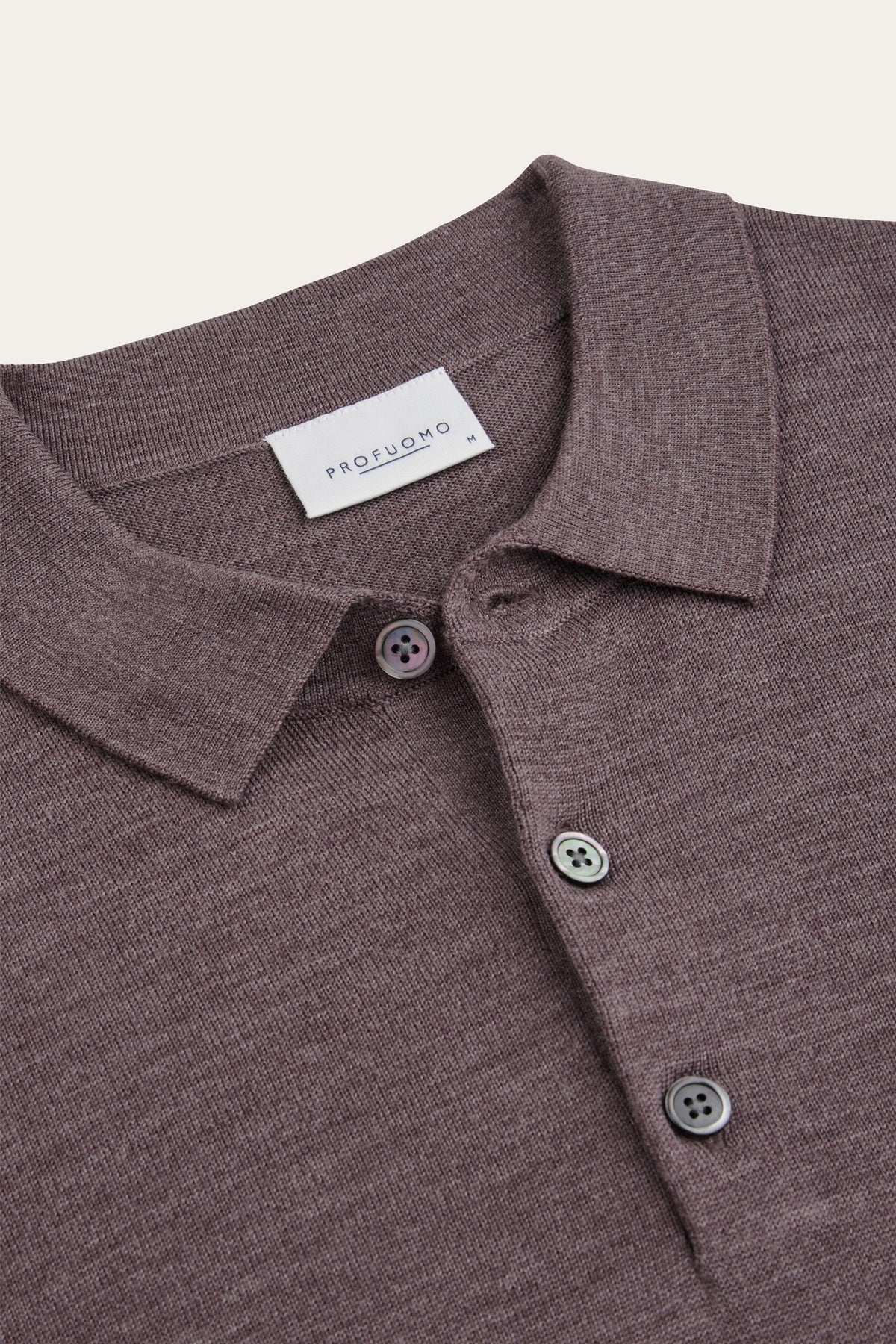 Aubergine merino polo