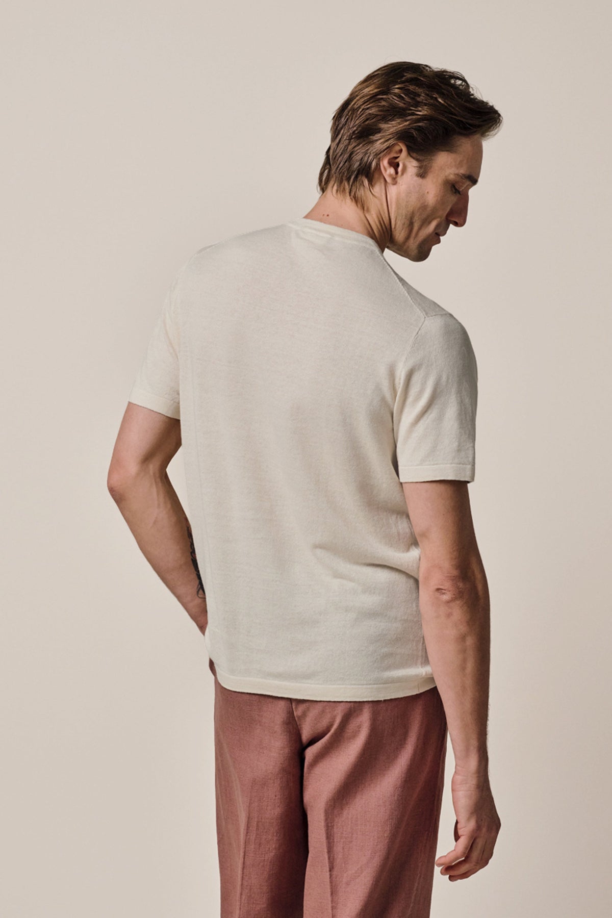 Off-white linnen-katoen T-shirt