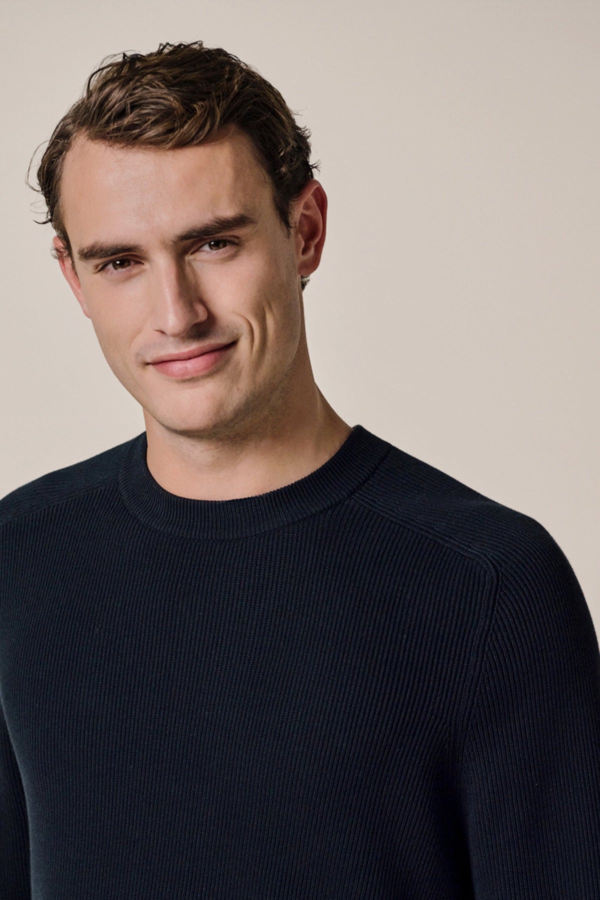 Navy katoenen crewneck