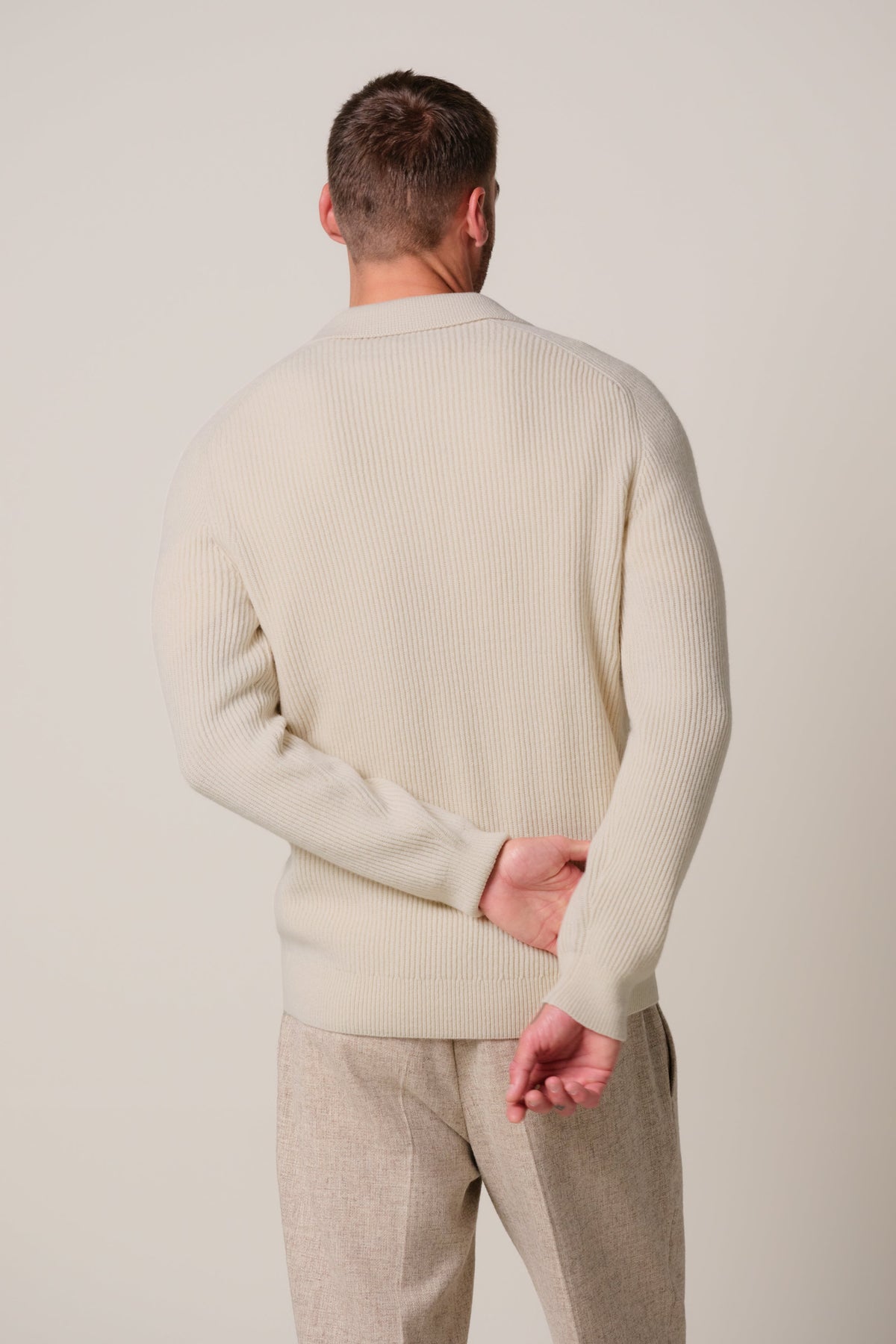 Zand heavy wollen polo