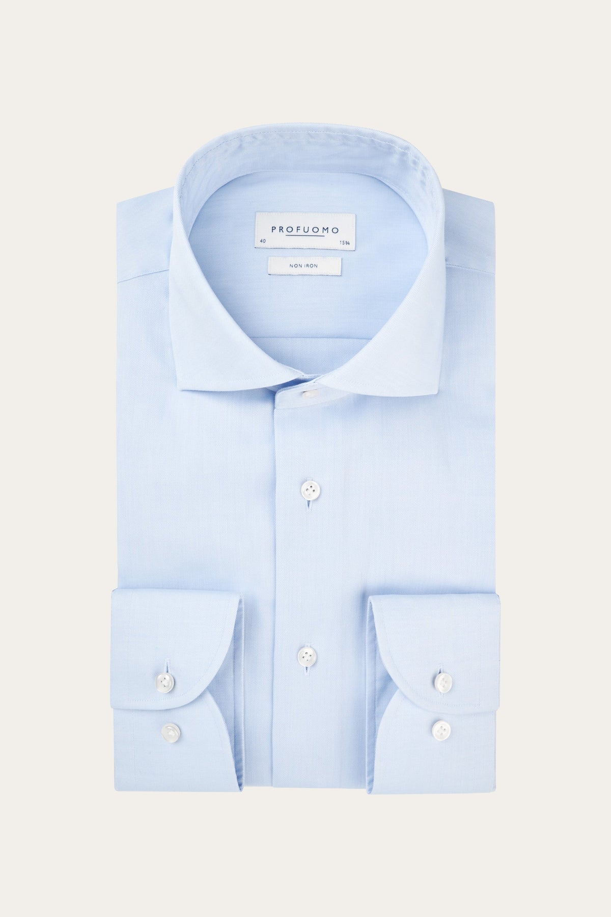 Blauw two-ply twill overhemd Extra LM