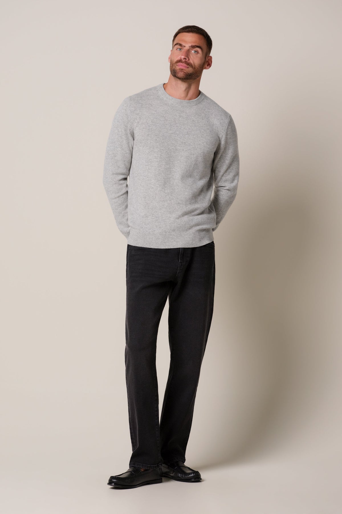 Grijze cashmere crewneck