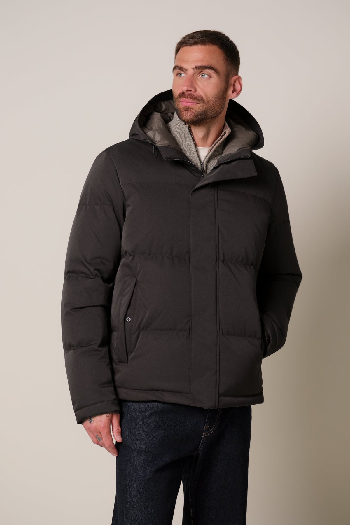 Donkerbruine magnet parka
