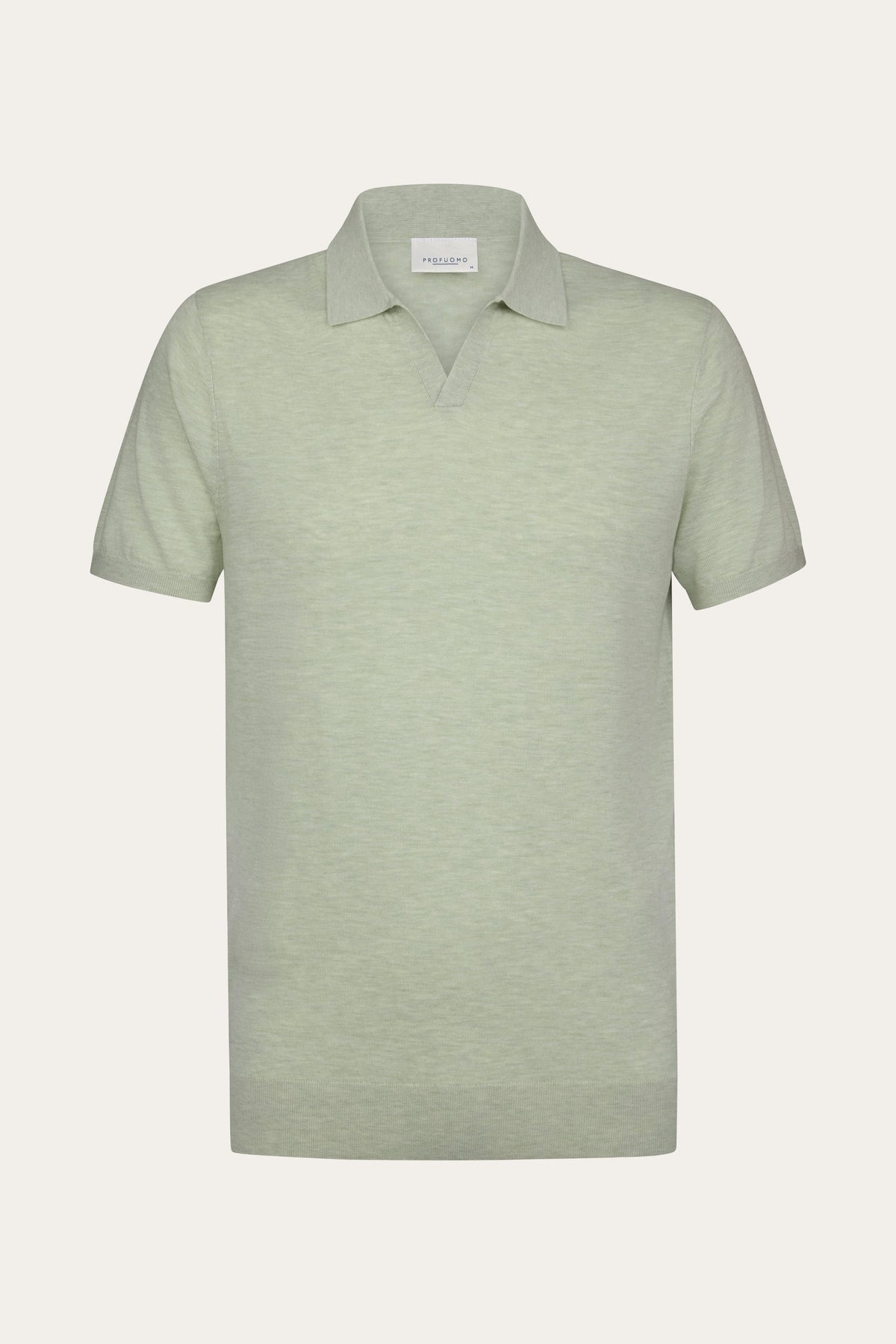 Lichtgroene Luxury Basic polo open kraag