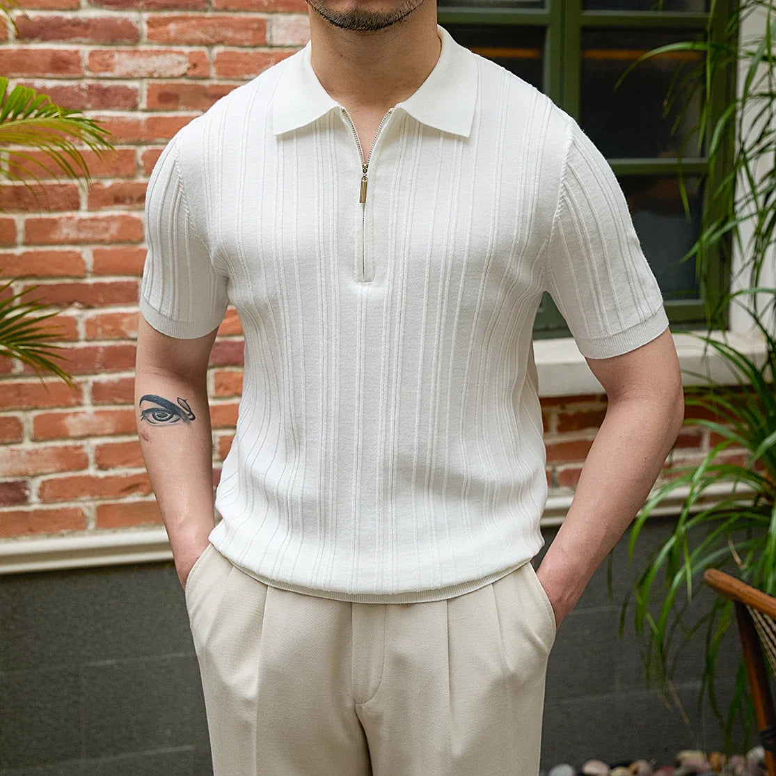 Pleated Polo Shirt