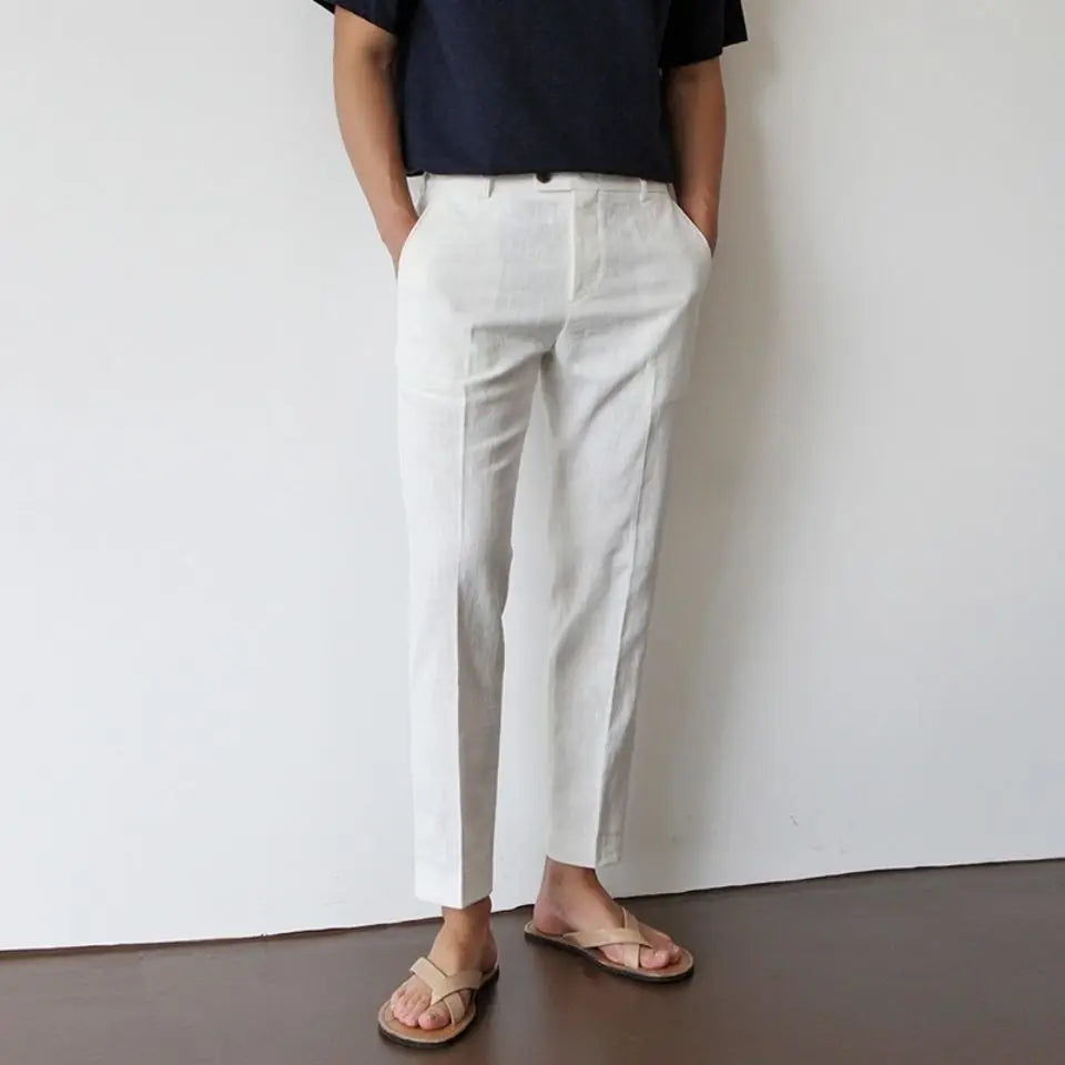 White Linen Trousers for Men
