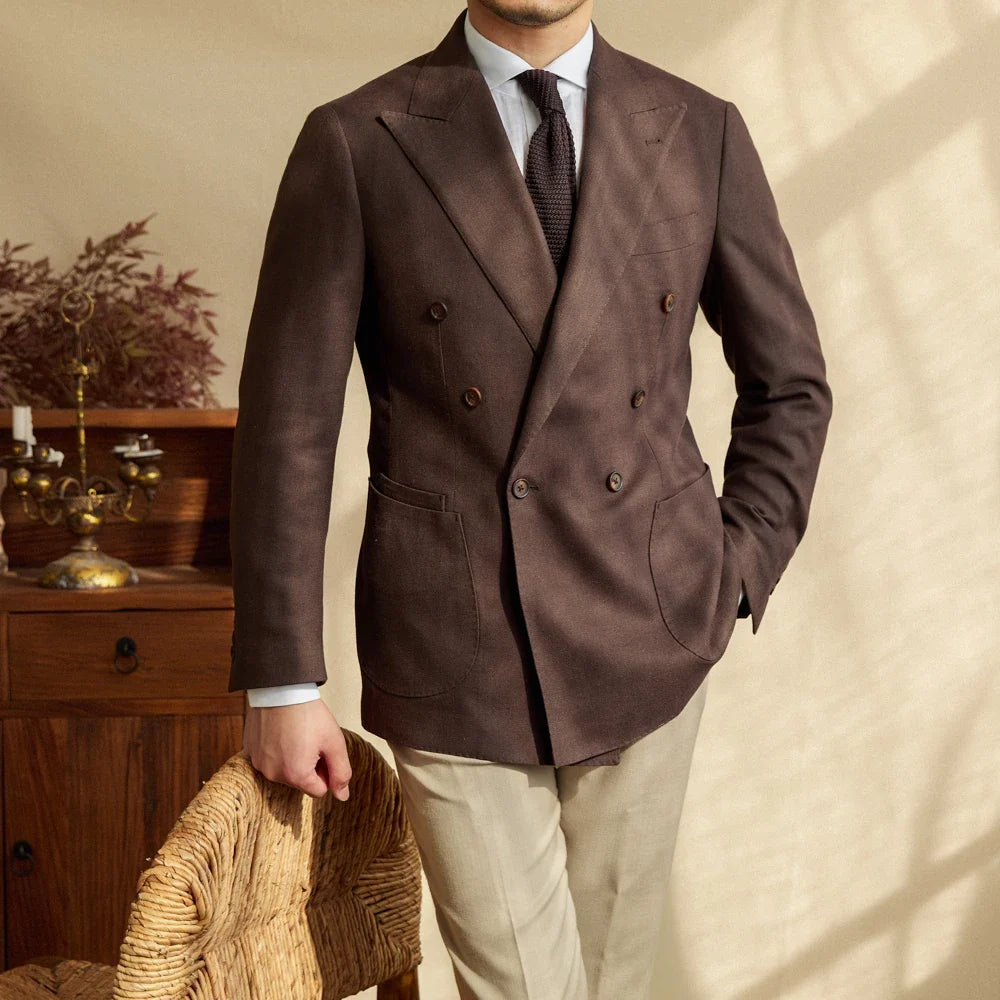 Brown Linen Blazer
