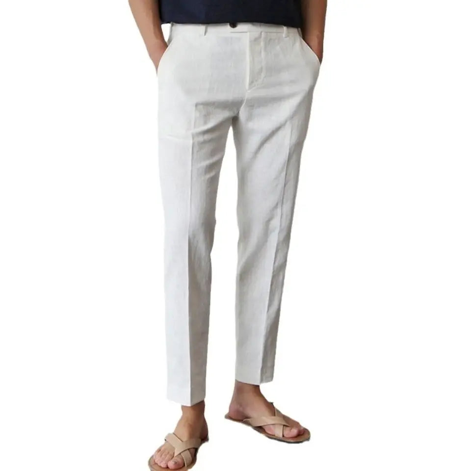 White Linen Trousers for Men