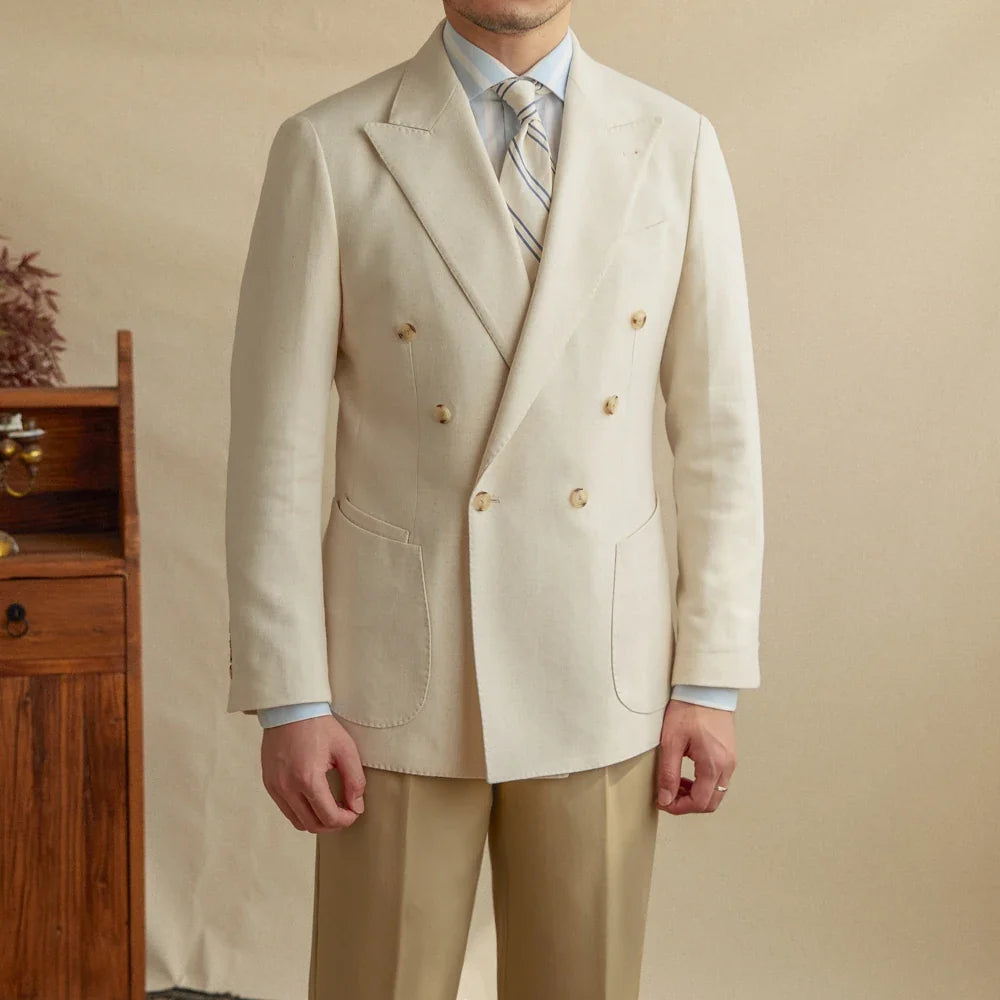 Beige Linen Blazer