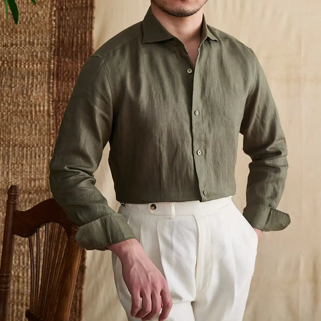 Khaki Linen Men's Shirt